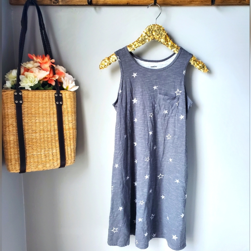 Sonoma Star Print Tank Top Dress XS